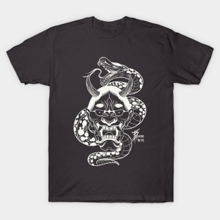 White hannya snake T-Shirt